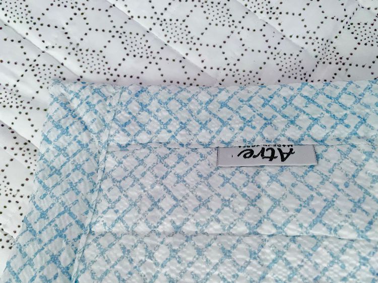 ผ้าปูรองนอน ขนาด 3.5ฟุต สีฟ้าลายวินเทจ ยี่ห้อ Atre (ใหม่) มือสองสภาพดี สินค้าญี่ปุ่น-เกาหลีแท้ รูปที่ 11