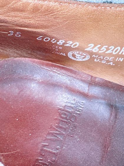 รองเท้าหนังแท้ E.T.Wright Sz.13us47eu31cm(กว้าง3Eเท้ากว้างอูมใส่ได้) รุ่นBarrington Made in USA สีน้ำตาล พื้นหนังเย็บ สภาพสวยมาก ไม่ขาดซ่อม รูปที่ 13