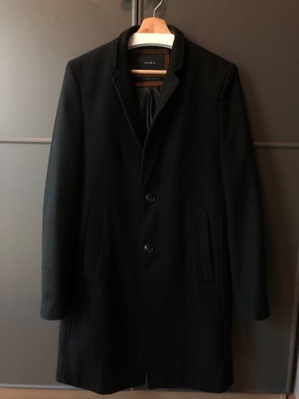 เสื้อโค้ท ดำ แขนยาว Coat Zara Men Wool-black size M