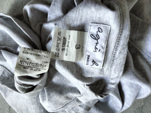 เสื้อแบรนด์เนม Agnes b Paris (3) cotton สีเทา made in japan สินค้ามือสองสภาพใหม่ รูปที่ 7