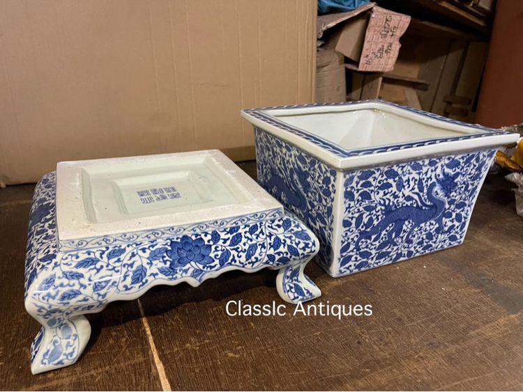 กระถาง ลายคราม ลายกิเลน สะสม รูปที่ 12