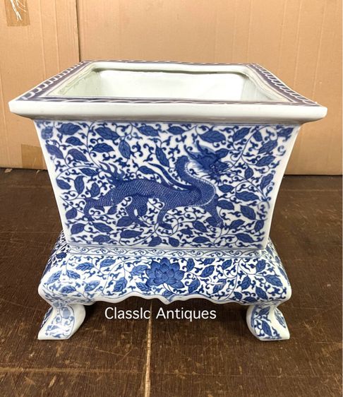 กระถาง ลายคราม ลายกิเลน สะสม รูปที่ 2