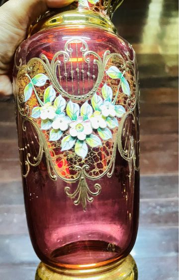แจกัน Bohemian glass vase from Czech รูปที่ 3