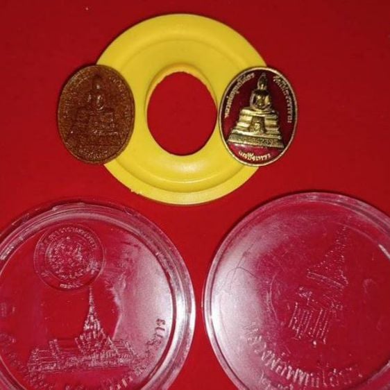 พระพุทธโสธรปี 2538 รุ่นพระอุโบสถหลังใหม่ เนื้อทองแดงกะไหล่ทองลงยาสีแเดง(มีโค้ต)