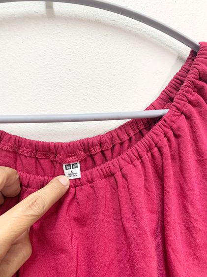ยุนิ size L เสื้อยืดคอระบายสีชมพูบานเย็น รูปที่ 2