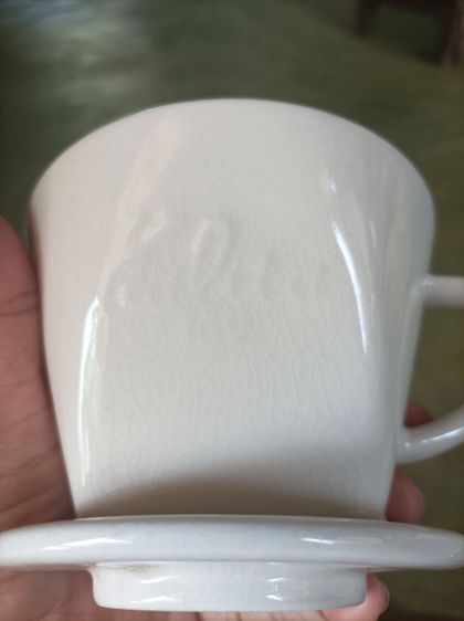 แก้วดริฟกาแฟ Kalita102แก้ว3รู  ขนาก11x8.5cm สภาพแก้วลายงาสีขาว สินค้ามือสองจากตู้ญี่ปุ่น รูปที่ 2