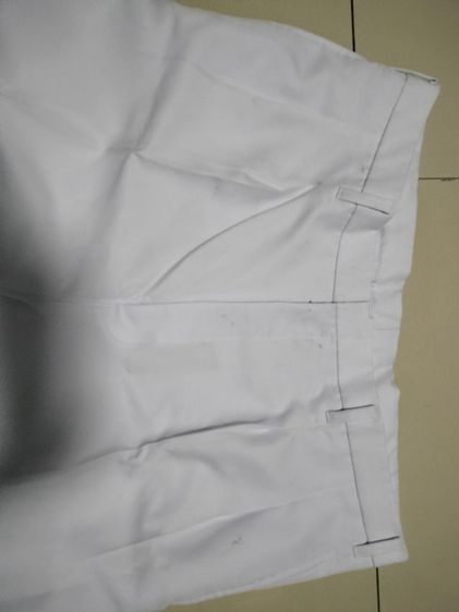 กางเกงผ้าสแลคหนาสีขาวสะอาดเอว36-38กางเกงทำงานงานบวชงานแต่งใส่เที่ยว รูปที่ 4