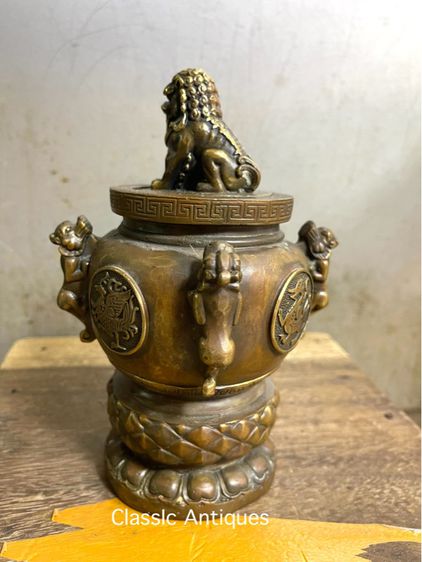 โถ หัวสิงห์ ทองเหลืองA3 รูปที่ 8