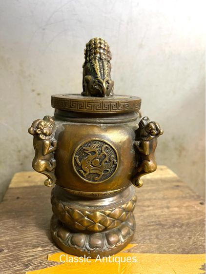 โถ หัวสิงห์ ทองเหลืองA3 รูปที่ 7