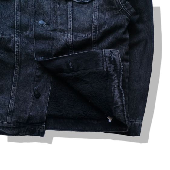 Zara Black Sherpa Denim Jacket รอบอก 41” รูปที่ 4