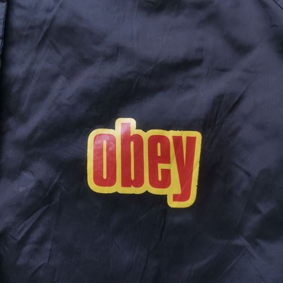 Obey Fire Heart Black Windbreaker Button Up Jacket รอบอก 44” รูปที่ 6
