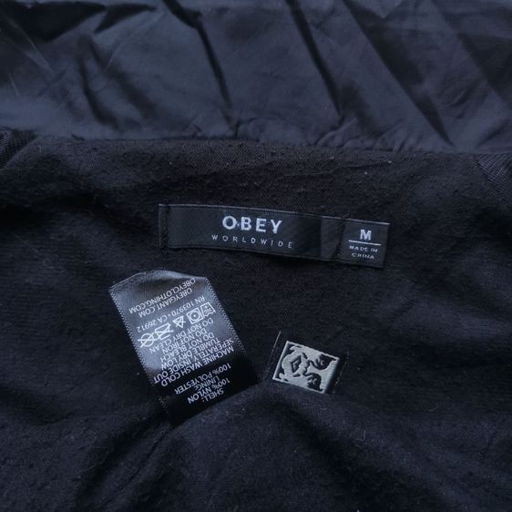 Obey Fire Heart Black Windbreaker Button Up Jacket รอบอก 44” รูปที่ 7