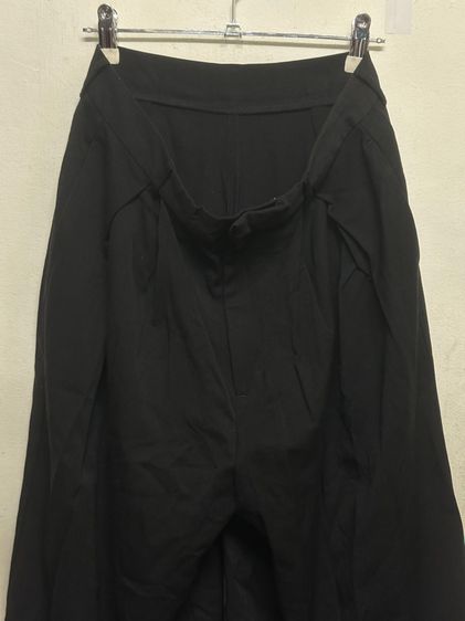💙 GU กางเกงขาบานผ้าผสมสีดำซิปหน้ามีกระเป๋าข้างสวยใหม่ รูปที่ 7