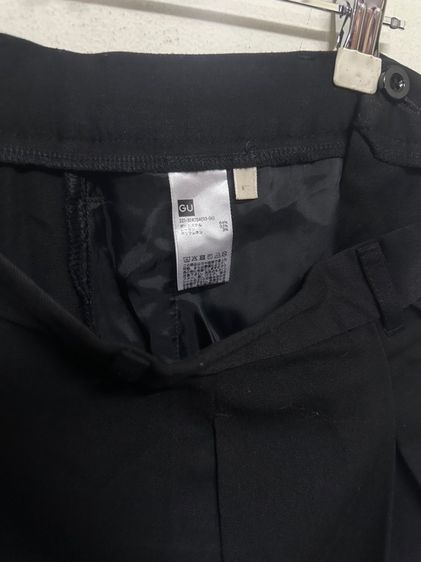 💙 GU กางเกงขาบานผ้าผสมสีดำซิปหน้ามีกระเป๋าข้างสวยใหม่ รูปที่ 8