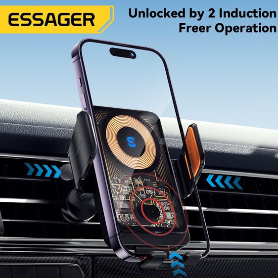 Essager ที่วางโทรศัพท์ในรถยนต์ ที่ชาร์จไร้สาย 15w เปิดและปิดอัตโนมัติ ที่วางโทรศัพท์ในรถ รูปที่ 6