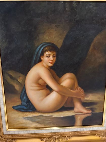 ภาพวาดสีน้ำมัน ภาพเสมือนจริงหญิงสาวนั่งเปลือย รูปที่ 7