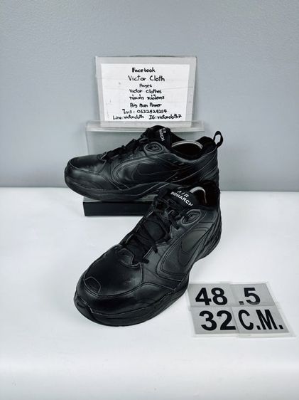รองเท้า Nike Sz.14us48.5eu32cm(เท้ากว้างอูมใส่ได้) รุ่นMonarch สีดำล้วน สภาพสวยมาก ไม่ขาดซ่อม ใส่เรียนเที่ยวทำงานได้
