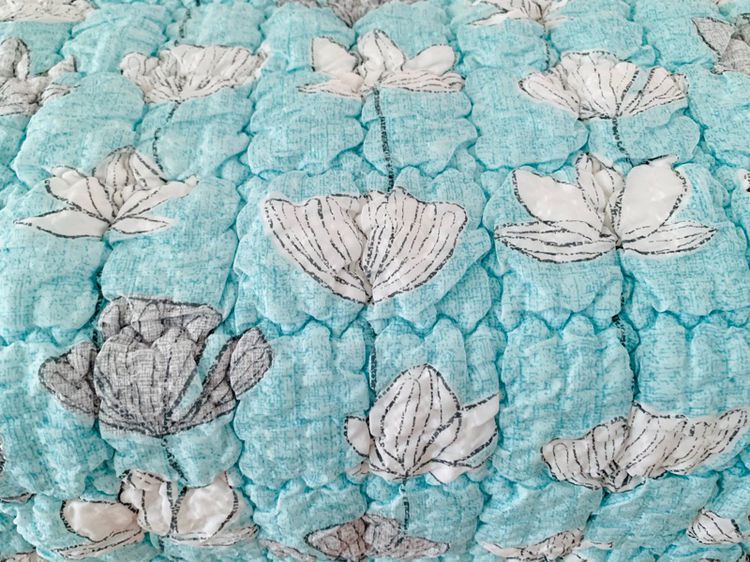 ผ้าปูรองนอน (แบบหนา) ขนาด 4.5ฟุต สีฟ้าลายดอก (สภาพใหม่) มือสองสภาพดี สินค้าญี่ปุ่น-เกาหลีแท้ รูปที่ 5