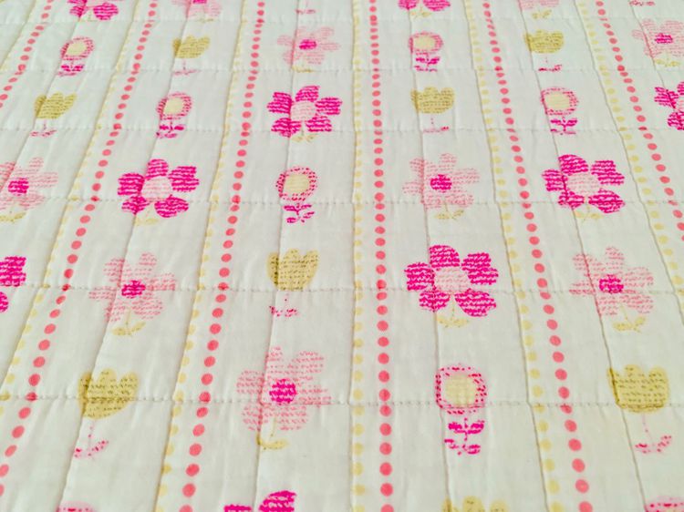 ผ้าปูรองนอน (แบบหนา) ขนาด 4.5-5ฟุต สีขาวลายดอกวินเทจ มือสองขายตามสภาพ สินค้าญี่ปุ่น-เกาหลีแท้ รูปที่ 4
