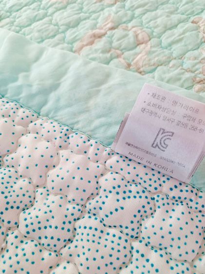 ผ้าปูรองนอน (แบบหนา) ขนาด 4.5-5ฟุต สีฟ้าลายดอกกุหลาบ ยี่ห้อ Myung Ga มือสองขายตามสภาพ สินค้าญี่ปุ่น-เกาหลีแท้ รูปที่ 8