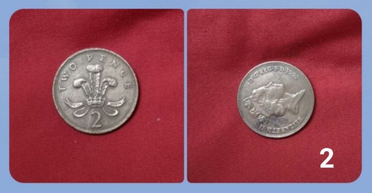 7). เหรียญ Two Pence ปี 1988,1992 รูปที่ 2