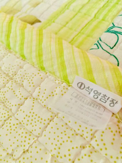 ผ้าปูรองนอน (แบบหนา) ขนาด 4.5-5ฟุต สีเขียวลายใบไม้ ยี่ห้อ Beau Sejour (สภาพใหม่) มือสองสภาพดี สินค้าญี่ปุ่น-เกาหลีแท้ รูปที่ 7