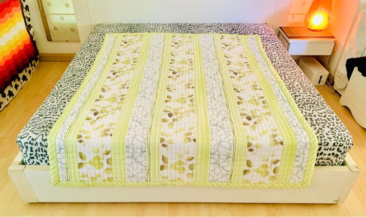 ผ้าปูรองนอน (แบบหนา) ขนาด 4.5-5ฟุต สีเขียวลายใบไม้ ยี่ห้อ Beau Sejour (สภาพใหม่) มือสองสภาพดี สินค้าญี่ปุ่น-เกาหลีแท้ รูปที่ 10