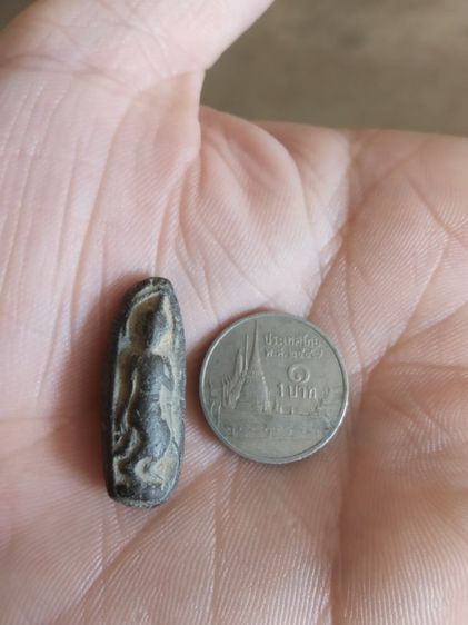 พระเนื้อดินผสมผงใบลานพิมพ์เล็ก(พระปางลีลากำแพงนิ้วหรือพระปางลีลากำแพงเม็ดขนุน(220303)(ไม่ทราบพระเกจิที่สร้าง))พระบ้านพระเครื่องรางของมงคล รูปที่ 4