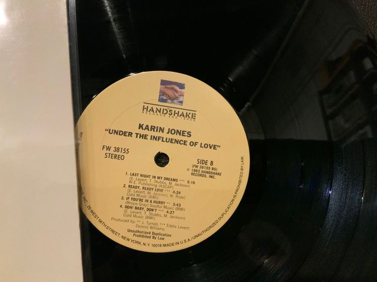 ขายแผ่นเสียง1st Press Soul Disco Funk หายาก บันทึดเยี่ยม  Karin Jones ‎Under The Influence Of Love 1982 USA 🇺🇸 LP Rare ส่งฟรี รูปที่ 3