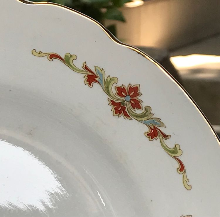1 คู่ (2 ใบ) Vintage Thai Pattern Ceramic Plate Made In Japan กระเบื้องลายเทพพนม ขอบน้ำทองฉ่ำ ขนาด 9 นิ้ว รูปที่ 7