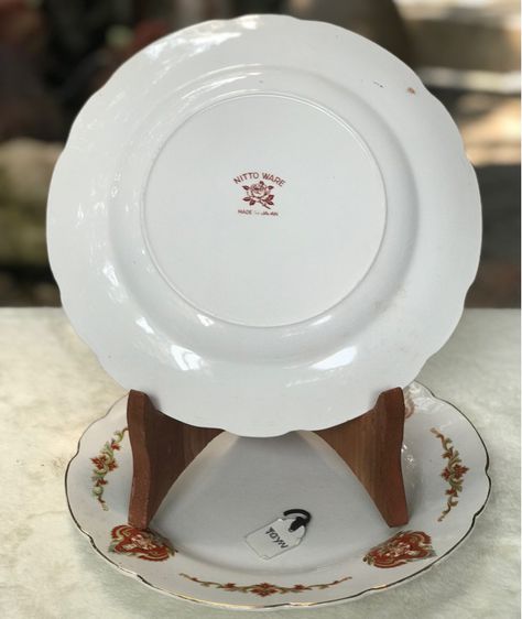 1 คู่ (2 ใบ) Vintage Thai Pattern Ceramic Plate Made In Japan กระเบื้องลายเทพพนม ขอบน้ำทองฉ่ำ ขนาด 9 นิ้ว รูปที่ 8