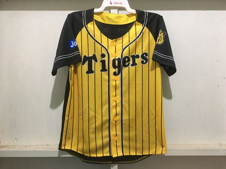เสื้อเจอร์ซีย์ เสื้อเบสบอล ทีม Tiger แบรนด์ MIZUNO สีเหลืองลายดำ