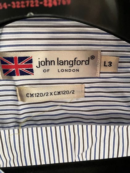 เสื้อเชิ้ตแขนยาว John Langford Of London สีขาวลายริ้ว รูปที่ 3