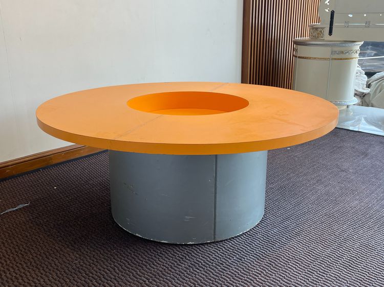 โต๊ะอเนกประสงค์สำหรับเด็ก ท็อปไม้ MDF ทรงกลมสีส้ม รูปที่ 2