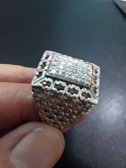 ขายถูก แหวนเงินเก๋ๆ ประดับCZ  รูปที่ 3