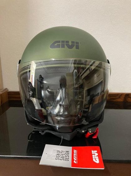 ขายหมวกกันน็อคของใหม่สีเขียงทหารแบรนอิตาลี Helmet Motorcycle Half-Jet GIVI 10.7 Mini-J รูปที่ 4