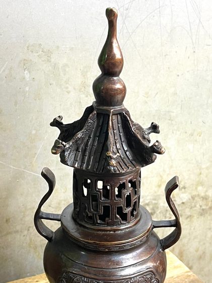 กระถาง กำยาน ทองเหลืองสะสม A20 รูปที่ 4