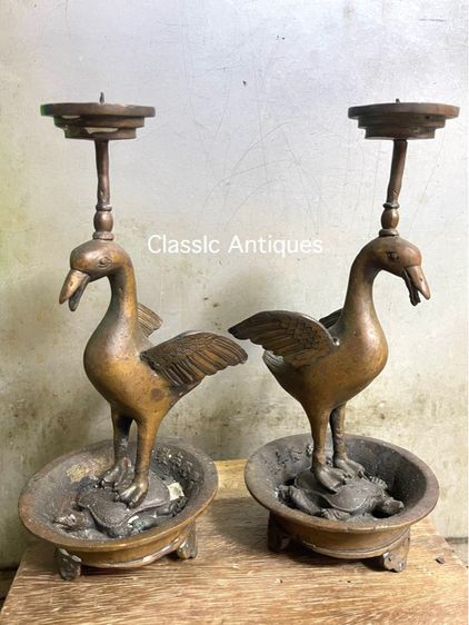 เชิงเทียนนก ทองเหลืองสะสม รูปที่ 2