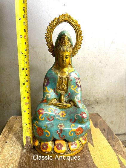 เจ้าแม่กวนอิม ทองเหลืองถมปัดA3 รูปที่ 11