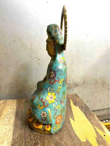 เจ้าแม่กวนอิม ทองเหลืองถมปัดA3 รูปที่ 7