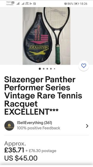 ไม้เทนนิส​มือสอง​ หายาก​ สภาพ​ดี​ SLAZENGER​ รูปที่ 6