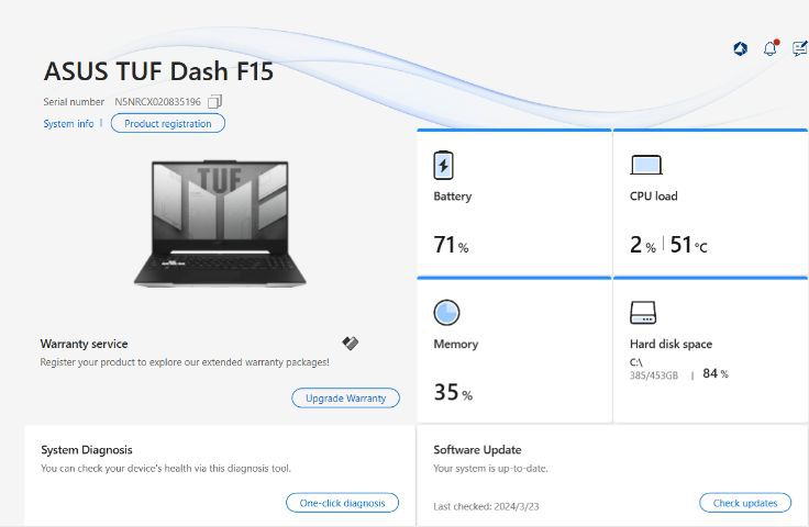 Asus Notebook TUF Dash F15 intel Gen12 สภาพใหม่มากพร้อมใช้งาน up ram เป็น 16 แล้ว รูปที่ 8