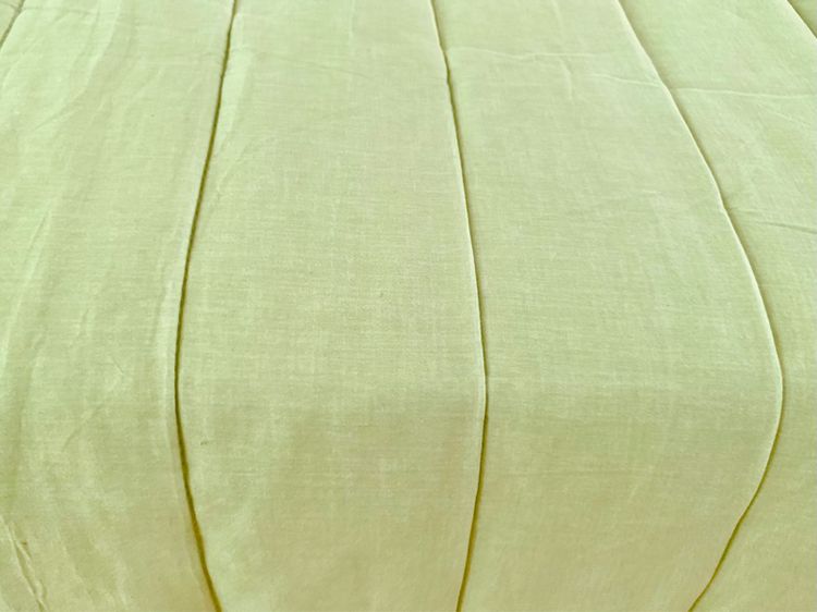 ผ้าปูรองนอน (แบบหนา) ขนาด 5ฟุต เอิร์ธโทนสีเขียวพาสเทลเย็บลายลอนทั้งผืน ยี่ห้อ Tacca tacca (โทนสีหายาก) มือสองขายตามสภาพ รูปที่ 4