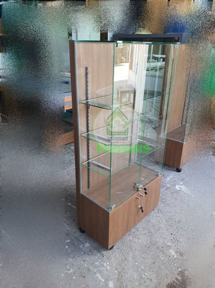 P0004 ตู้โชว์กระจก ลายไม้ มีชั้นสามารถปรับระดับได้  งาน DIYค่ะ รูปที่ 16