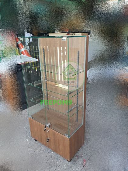 P0004 ตู้โชว์กระจก ลายไม้ มีชั้นสามารถปรับระดับได้  งาน DIYค่ะ รูปที่ 9