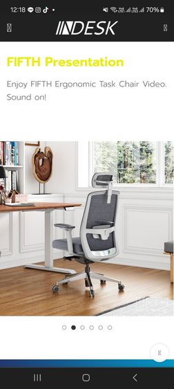 เก้าอี้นวม/เก้าอี้มีที่เท้าแขน อื่นๆ ดำ เก้าอี้ ergonomic ยี่ห้อ Indesk สภาพดี