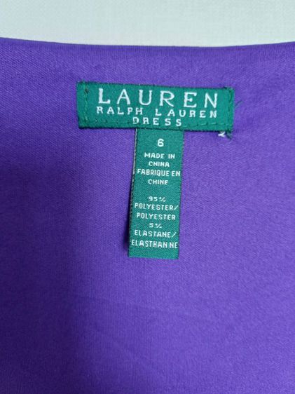 Lauren Ralph Lauren Floral Vintage Dress Size 6เดรสสีม่วงเข้ม วินเทจ  รูปที่ 7