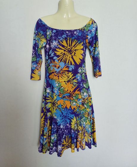 Lauren Ralph Lauren Floral Vintage Dress Size 6เดรสสีม่วงเข้ม วินเทจ  รูปที่ 2