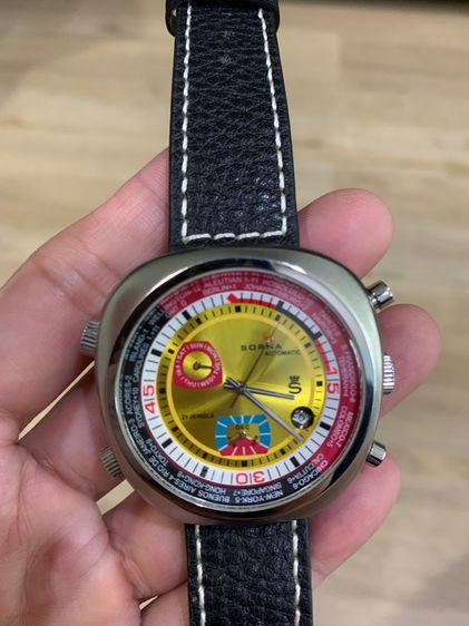 Sorna vintage automatic  watch yellow version  นาฟิกาสะสม  ใส่ได้ทั้งผู้หญิง และผู้ชาย  รูปที่ 4