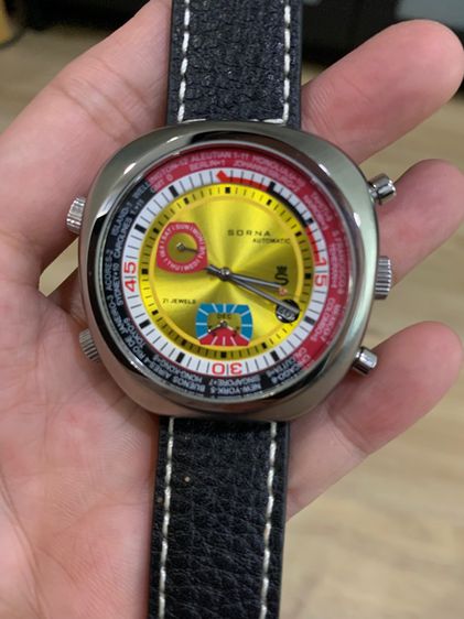 Sorna vintage automatic  watch yellow version  นาฟิกาสะสม  ใส่ได้ทั้งผู้หญิง และผู้ชาย  รูปที่ 3